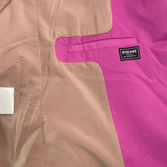 WILDFANG The Empower Colorblock Suit Tux Blazer & Slim Crop Pant Orchid Black - Picture 6 of 16